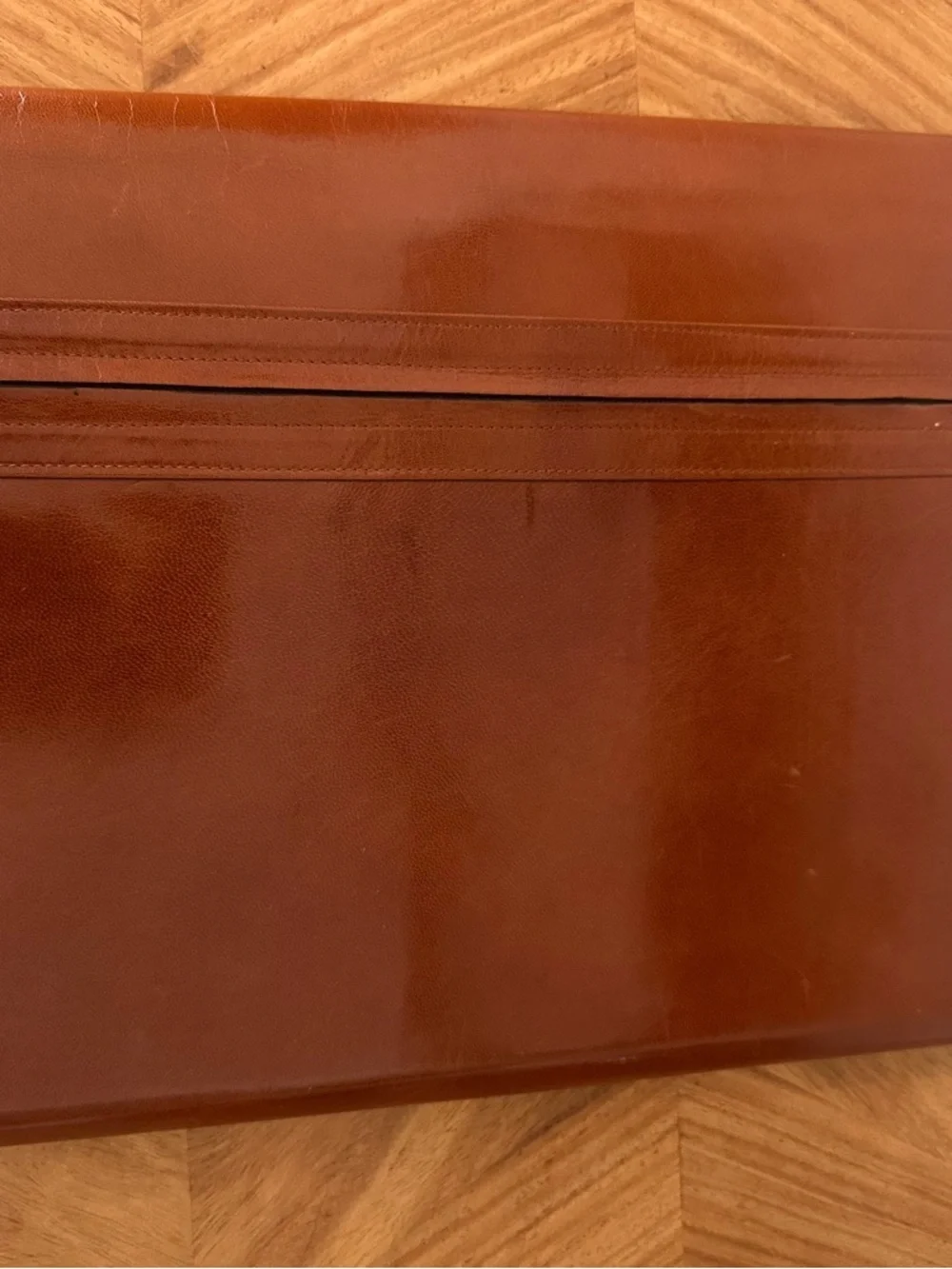Vtg Bottega Veneta Classic Cognac Leather Document Portfolio 12.75” x 9.25” READ